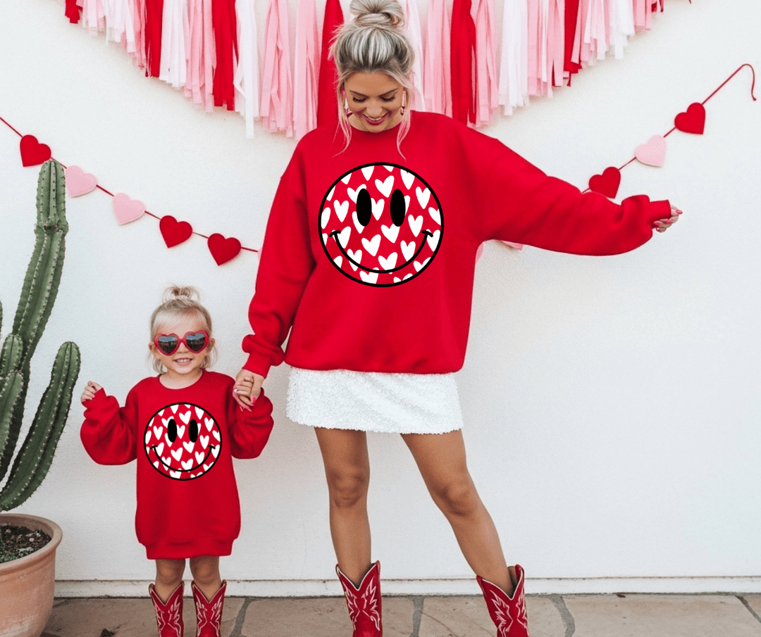 Heart Smile Face Red Tee or Sweatshirt - Tees - The Red Rival