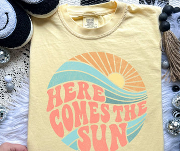Here Comes The Sun Yellow Tee - Graphic Tee - The Red Rival