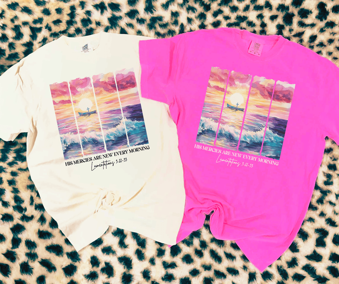 His Mercies Are New Every Morning Watercolor (Pick your Tee Color) - Tees - The Red Rival