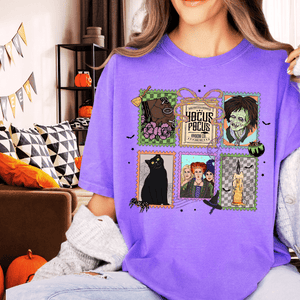 Hocus Pocus Postage Stamps Purple Graphic Tee - Tees - The Red Rival
