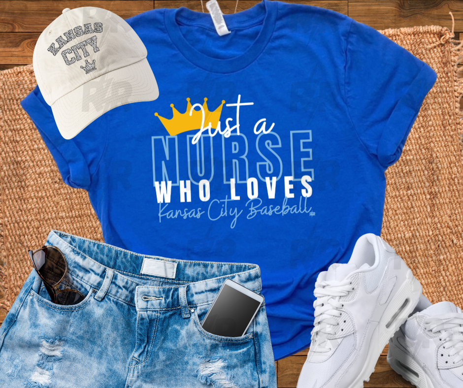 Just a Nurse Who Loves Kansas City Baseball Royal Blue Tee - The Red Rival