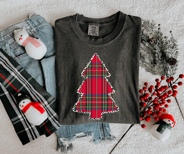 Plaid Christmas Tree Pepper Tee - The Red Rival