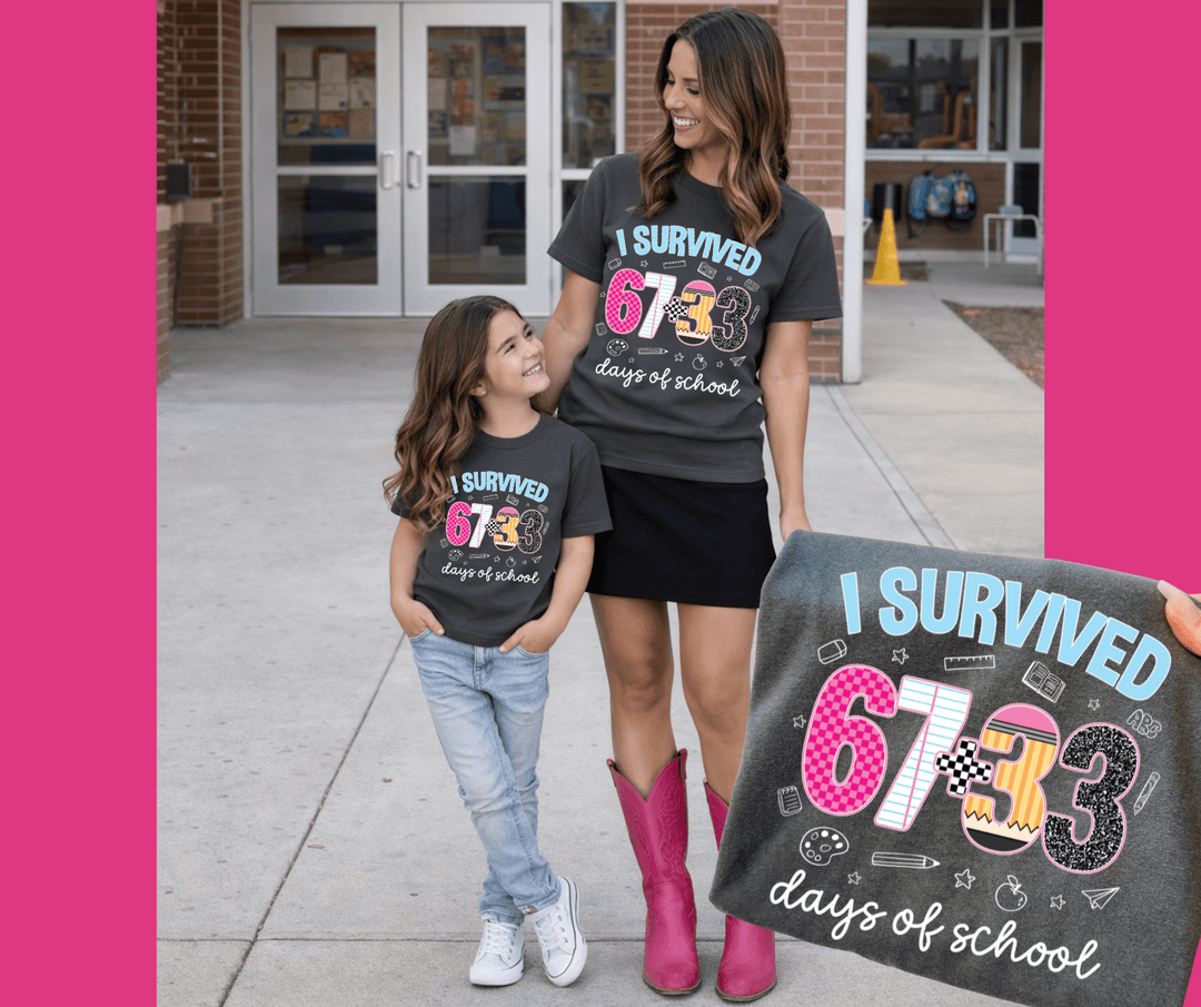 I survived 67+33 Days of School Pepper Tee - Tees - The Red Rival