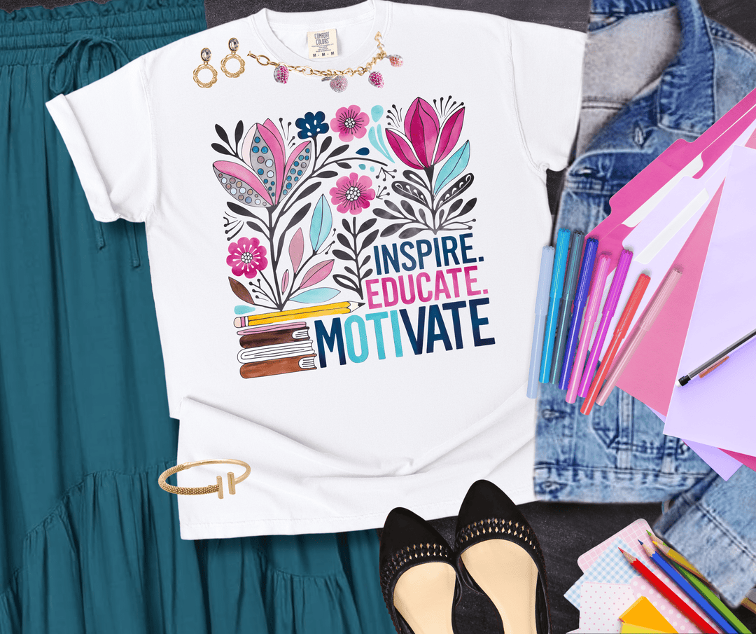 Inspire. Educate. Motivate. Floral - Tees - The Red Rival