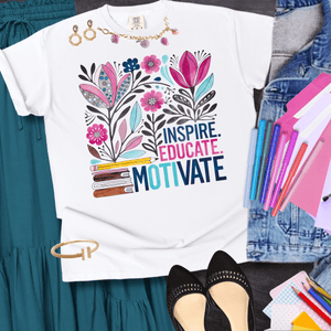 Inspire. Educate. Motivate. Floral - Tees - The Red Rival