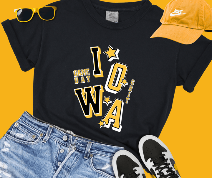 Iowa Wobbly Stack Stars Gameday Grit (Pick Your Tee Color) - Wholesale - The Red Rival