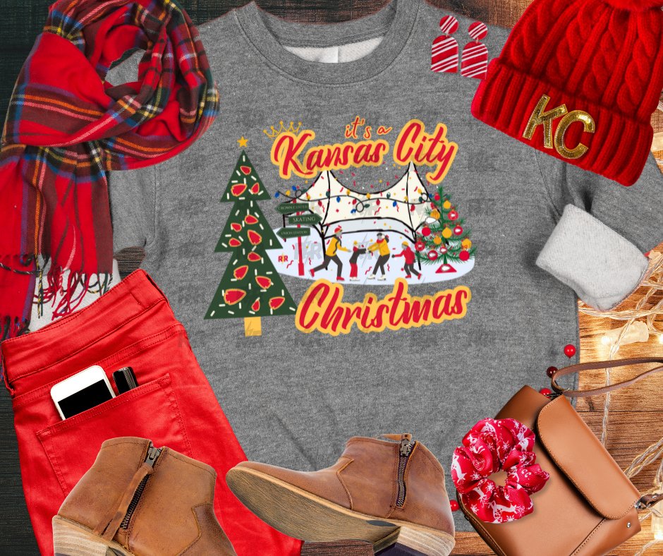 It's a Kansas City Christmas Crown Center Sweatshirt (Select Your Color) - Tees & Sweatshirts - The Red Rival
