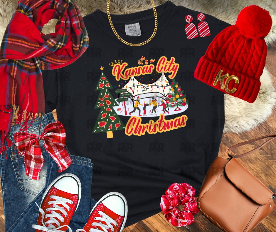 It's a Kansas City Christmas Crown Center Tee (Select Your Color) - Tees & Sweatshirts - The Red Rival