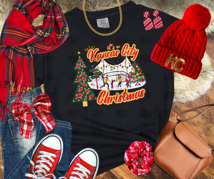 It's a Kansas City Christmas Crown Center Tee (Select Your Color) - Tees & Sweatshirts - The Red Rival