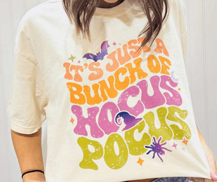 It's Just a Bunch of Hocus Pocus Ivory Graphic Tee - Apparel & Accessories - The Red Rival