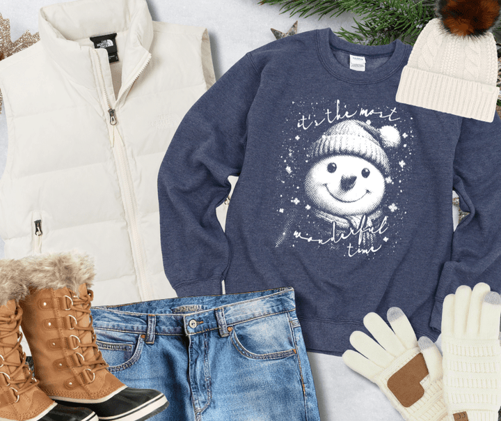 It's the Most Wonderful Time Snowman (Choose your Style & Color) - Graphic Tee - The Red Rival