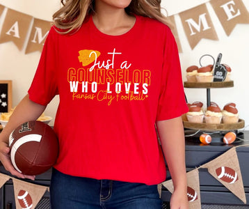 Just A Counselor Who Loves Kansas City Football Red Tee - Tees - The Red Rival