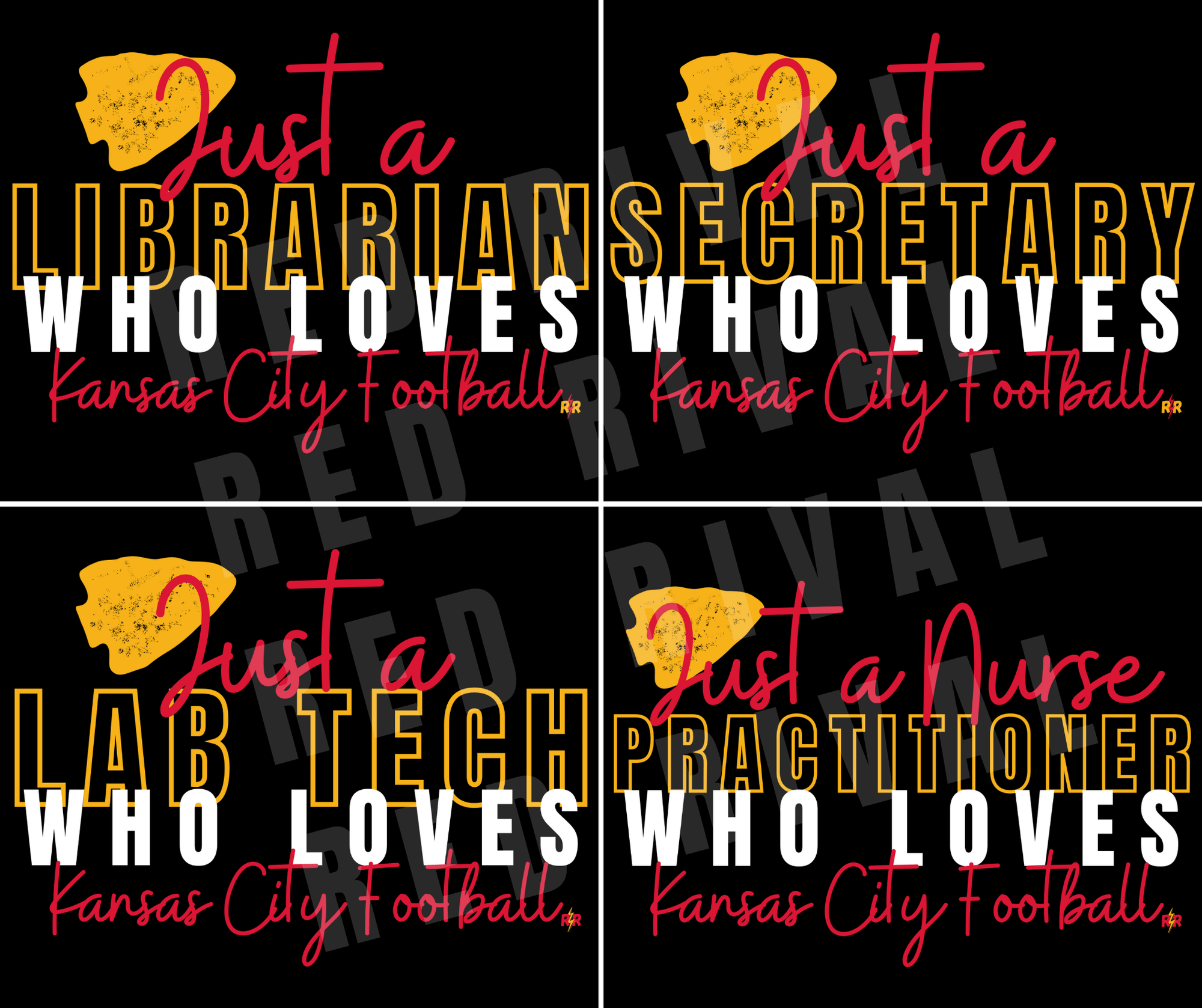 Just A CUSTOM OCCUPATION Who Loves Kansas City Football Black Tee - Tees - The Red Rival