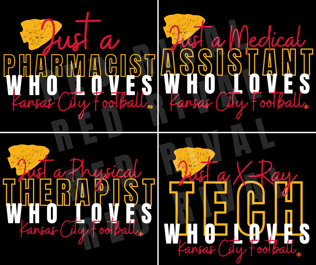 Just A CUSTOM OCCUPATION Who Loves Kansas City Football Dark Grey Tee - Tees - The Red Rival