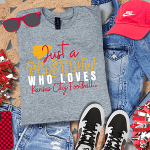 Just A CUSTOM OCCUPATION Who Loves Kansas City Football Dark Grey Tee - Tees - The Red Rival