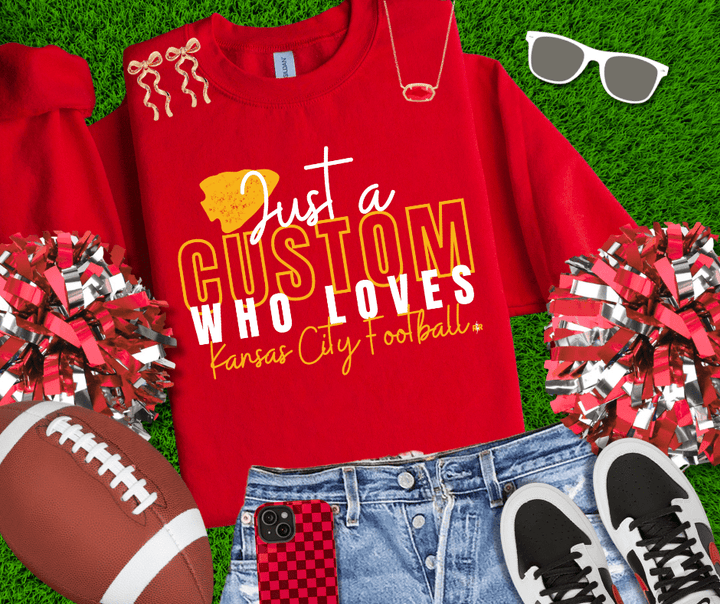 Just A CUSTOM OCCUPATION Who Loves Kansas City Football Red Sweatshirt - Tees - The Red Rival