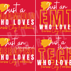 Just A CUSTOM OCCUPATION Who Loves Kansas City Football Red Sweatshirt - Tees - The Red Rival