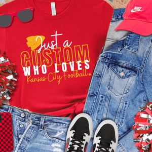 Just A CUSTOM OCCUPATION Who Loves Kansas City Football Red Tee - Tees - The Red Rival