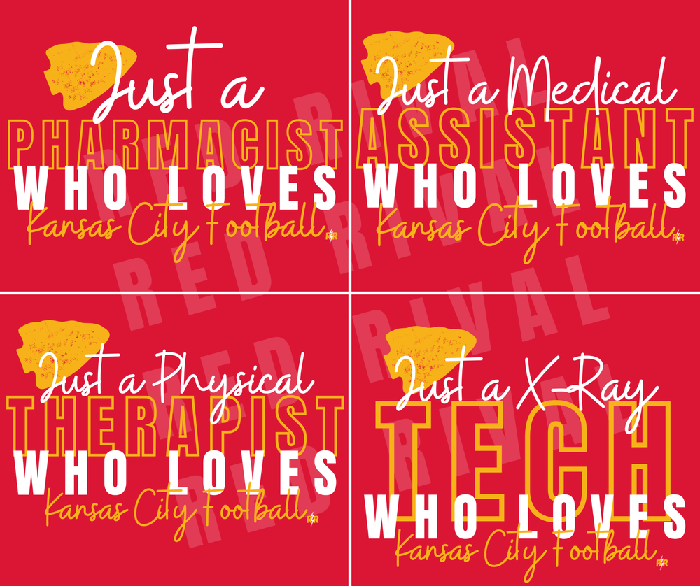 Just A CUSTOM OCCUPATION Who Loves Kansas City Football Red Tee - Tees - The Red Rival