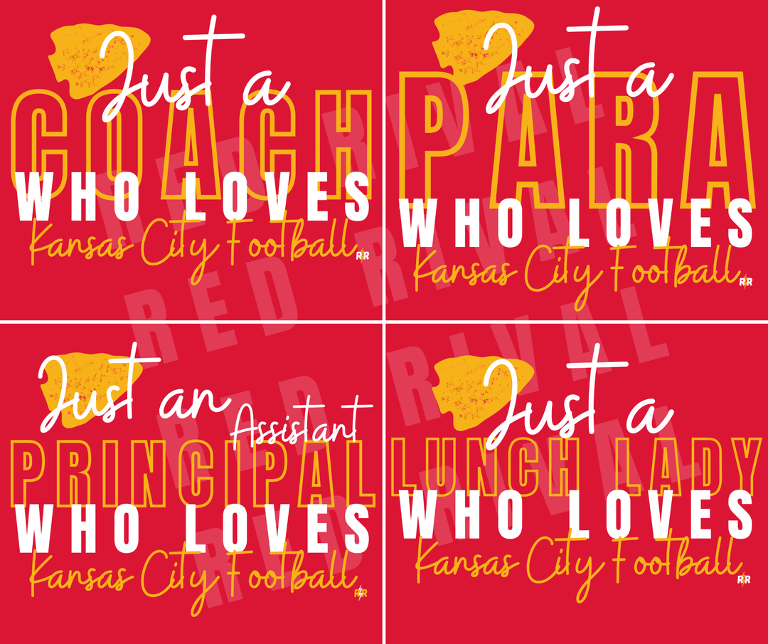 Just A CUSTOM OCCUPATION Who Loves Kansas City Football Red Tee - Tees - The Red Rival