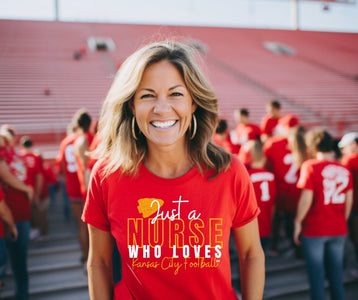 Just A Nurse Who Loves Kansas City Football Red Tee - Tees - The Red Rival