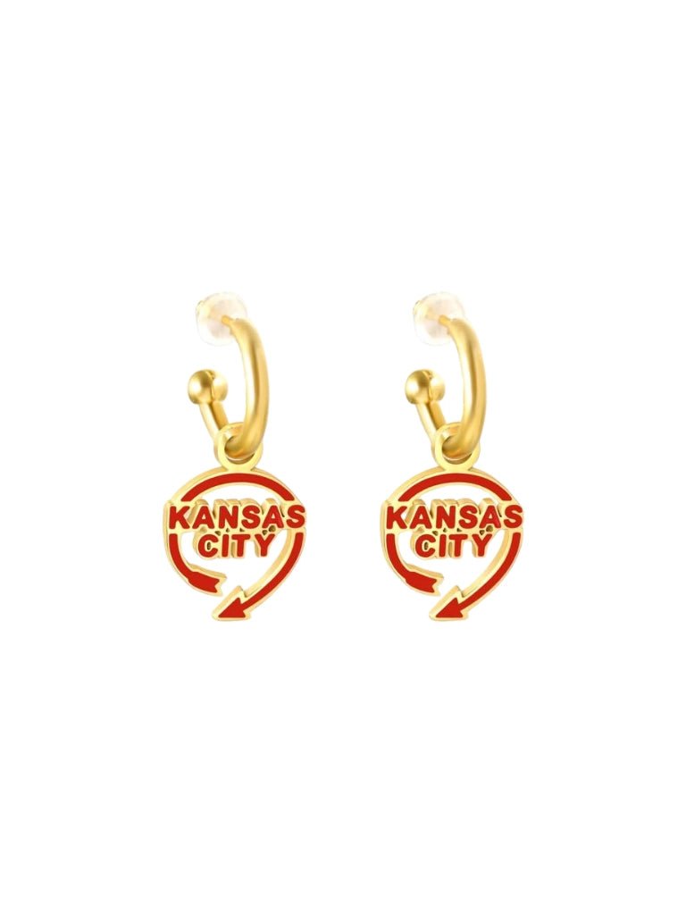 Kansas City Auto Sign Huggie Hoop Earrings - Apparel & Accessories - The Red Rival