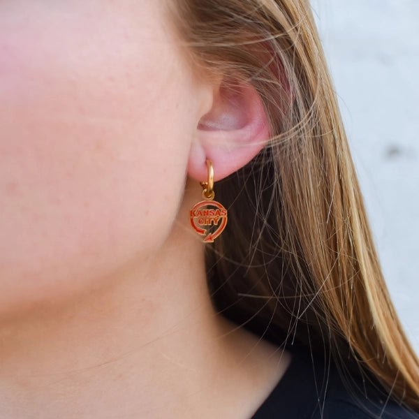 Kansas City Auto Sign Huggie Hoop Earrings - Apparel & Accessories - The Red Rival