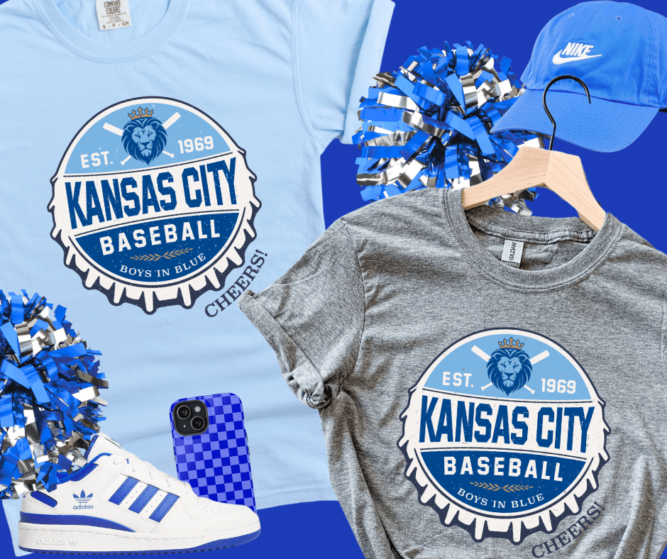 Kansas City Baseball Bottle Cap - GRAPHITE HEATHER GREY TEE - Tees - The Red Rival