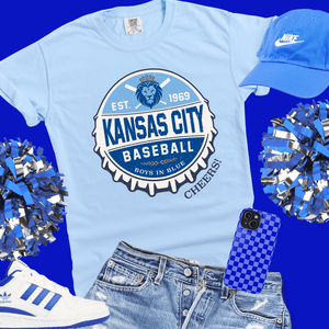 Kansas City Baseball Bottle Cap - LIGHT BLUE TEE - Tees - The Red Rival