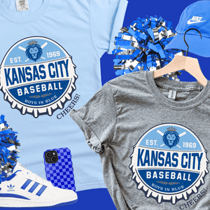 Kansas City Baseball Bottle Cap - LIGHT BLUE TEE - Tees - The Red Rival