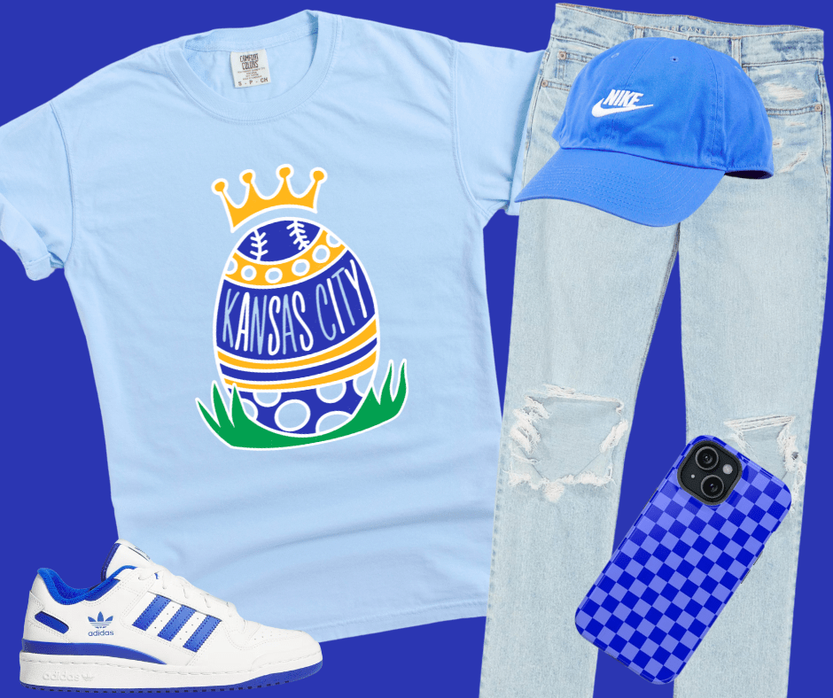 Kansas City Baseball Easter Egg Light Blue Tee - Tees - The Red Rival