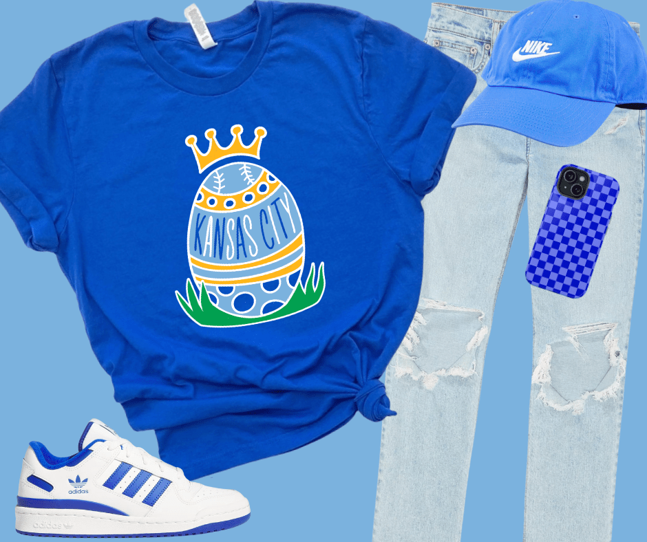 Kansas City Baseball Easter Egg Royal Blue Tee - Tees - The Red Rival
