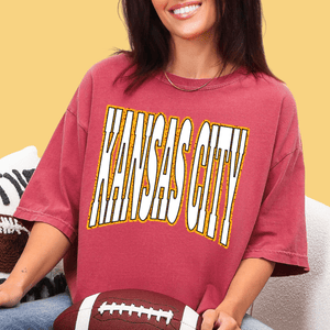 Kansas City Block Letters on Crimson Tee - Wholesale - The Red Rival