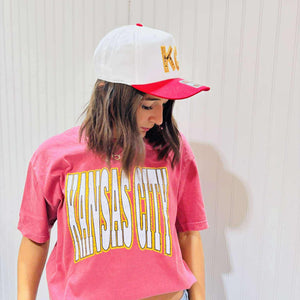 Kansas City Block Letters on Crimson Tee - Wholesale - The Red Rival