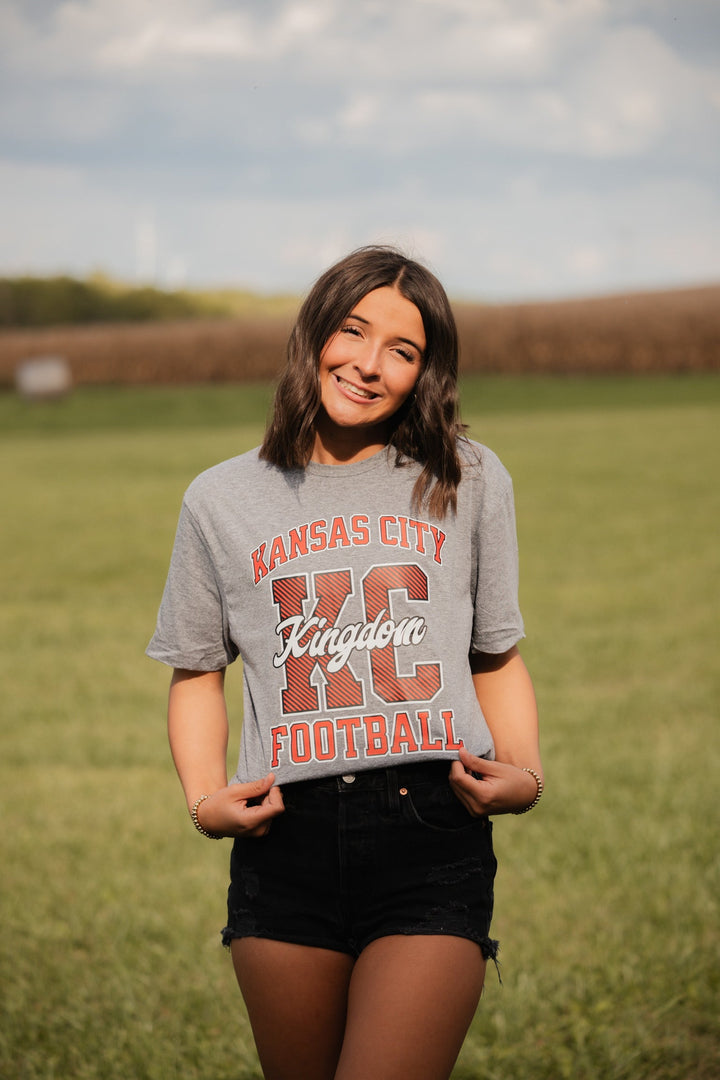 Kansas City Football Striped KC Kingdom (Pick Your Tee Color) - Tees - The Red Rival