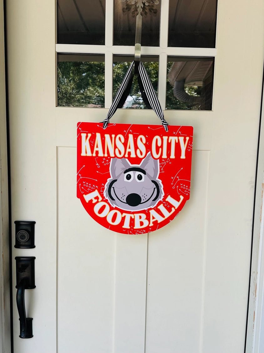 Kansas City Football Wolf Door Sign - Apparel & Accessories - The Red Rival