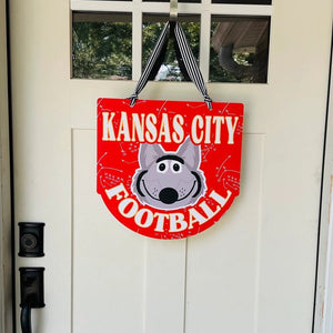 Kansas City Football Wolf Door Sign - Apparel & Accessories - The Red Rival