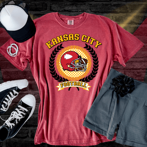 Kansas City Football Wreath wl/ Helmet - Tees - The Red Rival