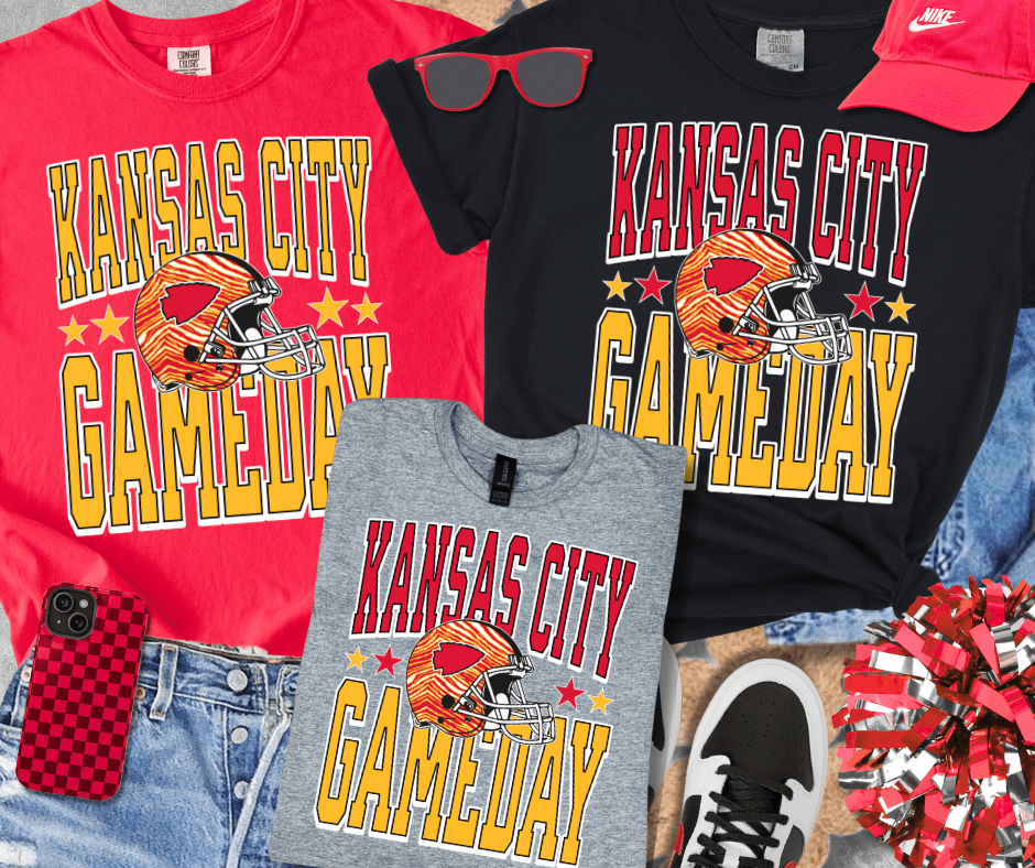 Kansas City Gameday Zebra Helmet (Pick Your Tee Color) - Tees - The Red Rival