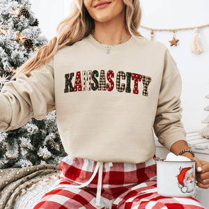 Kansas City Mistletoe Tree Letters Tee or Sweatshirt - Graphic Tee - The Red Rival