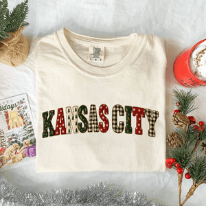 Kansas City Mistletoe Tree Letters Tee or Sweatshirt - Graphic Tee - The Red Rival