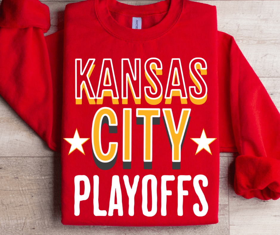 Kansas City Playoffs Double Star Red Tee or Sweatshirt - Tees - The Red Rival