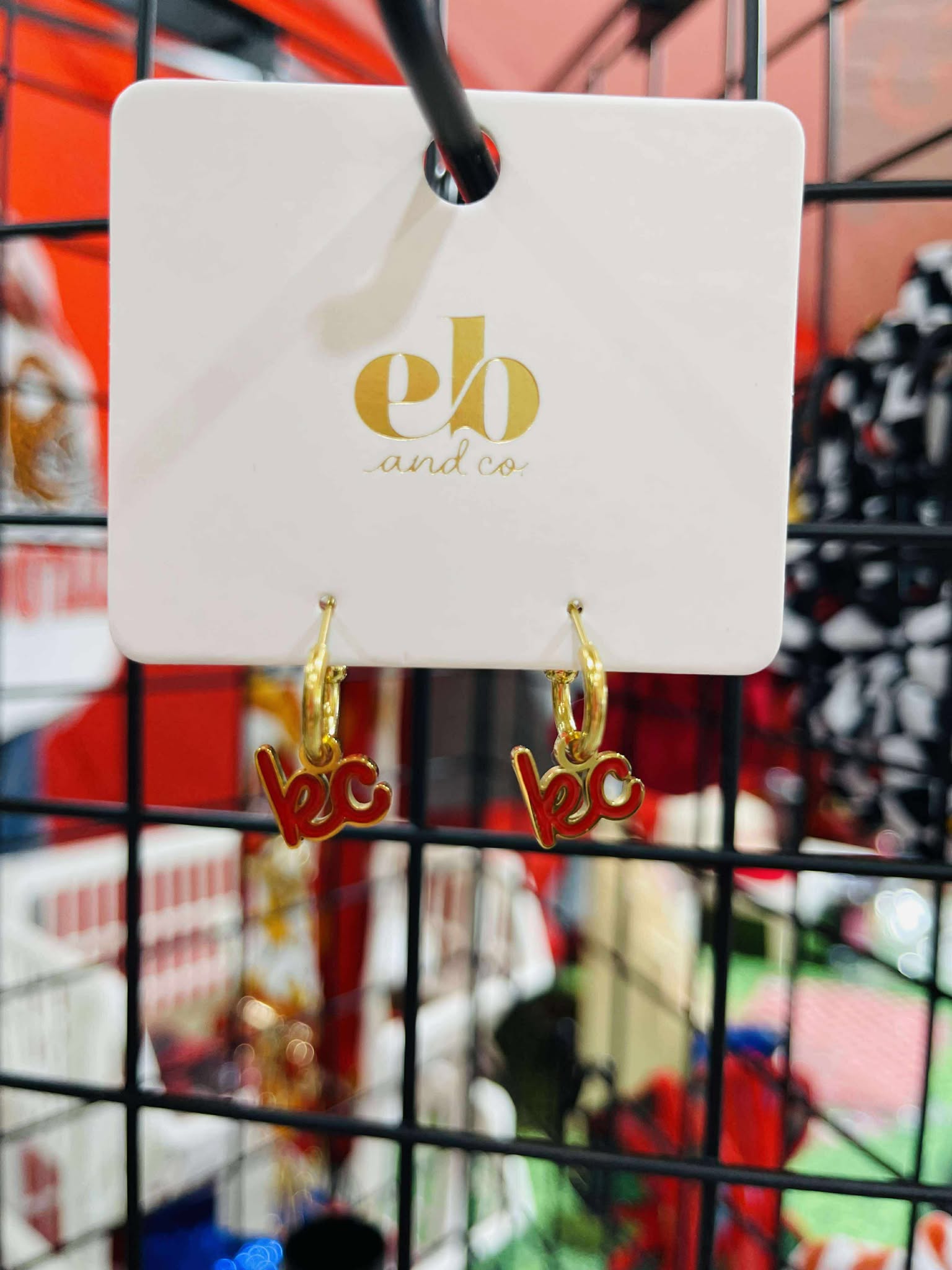 Kansas City Red Script Kc Charm Huggie Hoop Earrings - Apparel & Accessories - The Red Rival