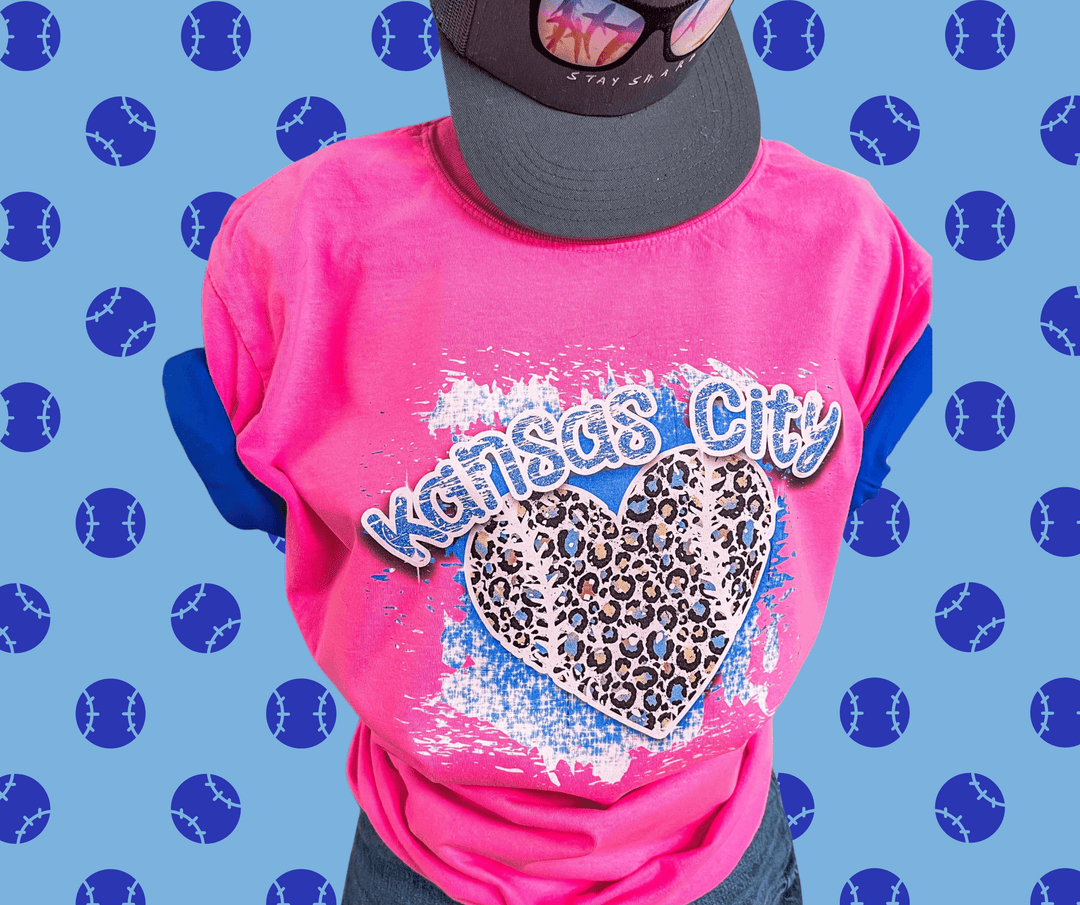 Kansas City Splatter Heart Neon Pink Graphic Tee - Tees & Sweatshirts - The Red Rival