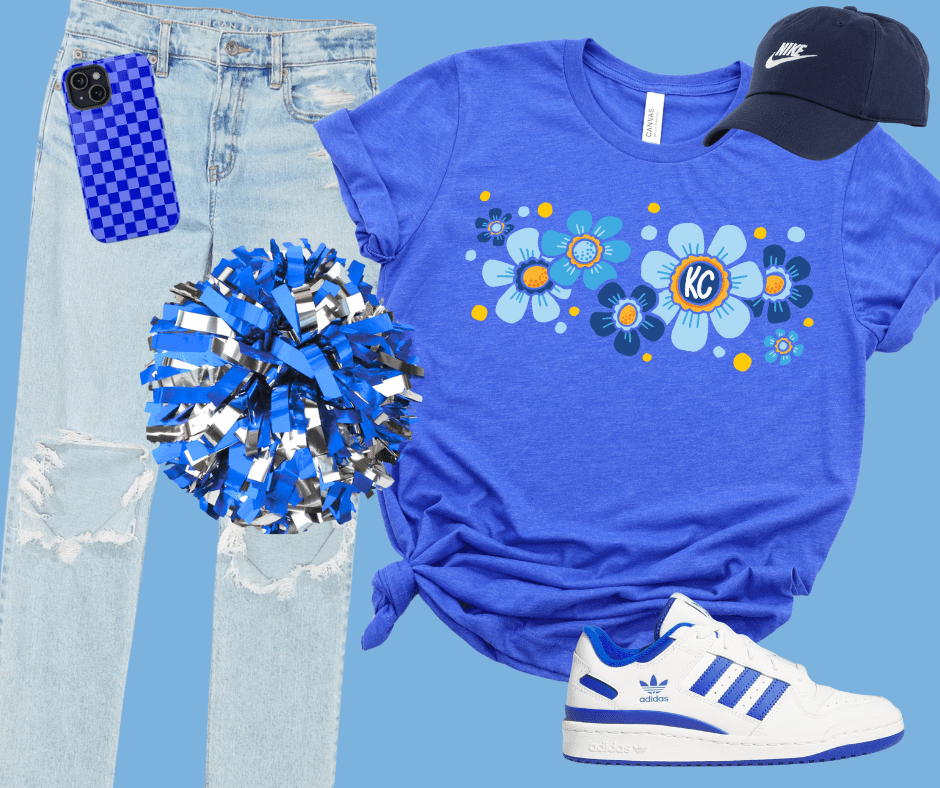KC Baseball Flowers - Tees - The Red Rival