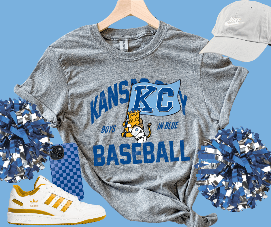 KC Baseball Lion w/ Flag - Tees - The Red Rival