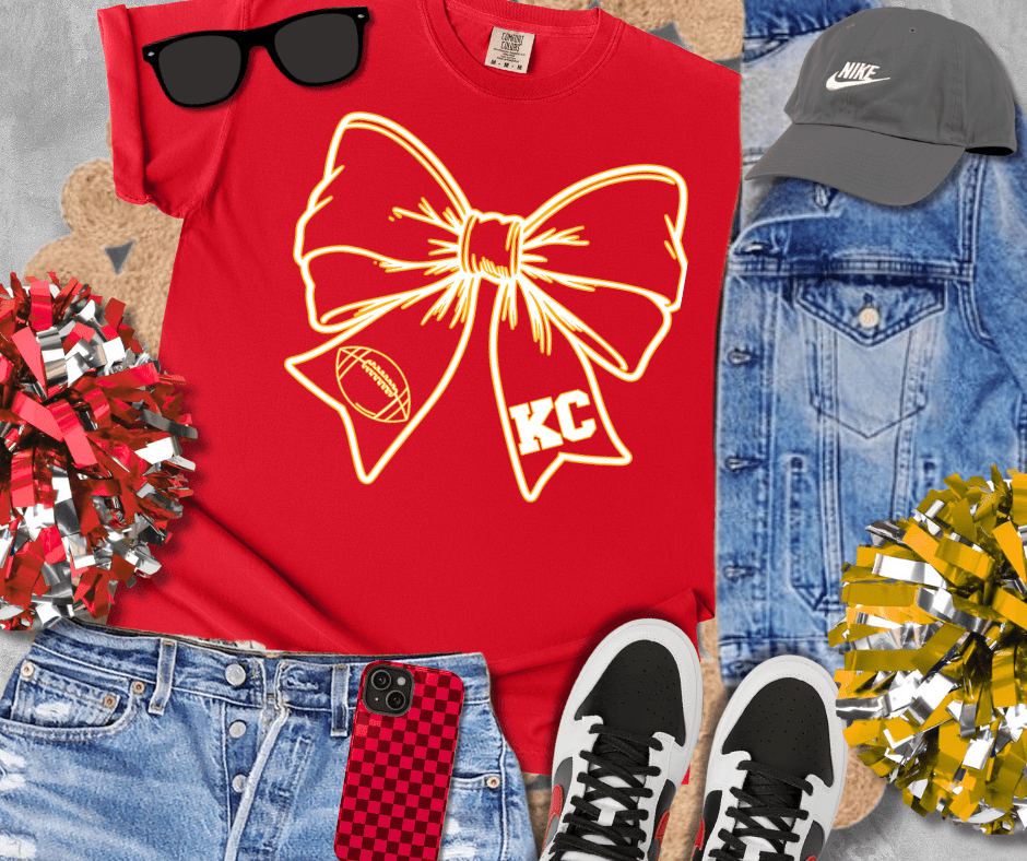 KC Bow Outline w/ Football - Tees - The Red Rival