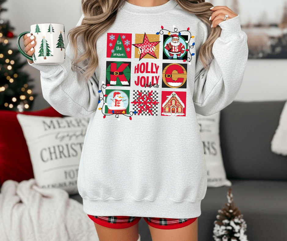 KC Christmas Squares Ash Sweatshirt - Graphic Tee - The Red Rival
