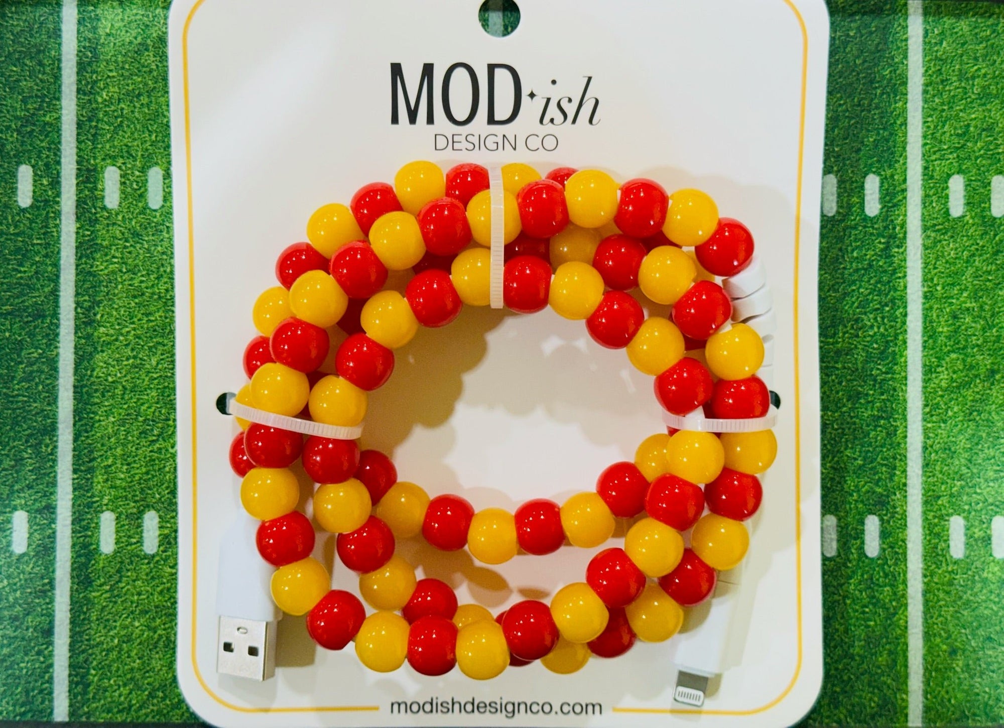 KC Football Beaded Phone Charger - Apparel & Accessories - The Red Rival