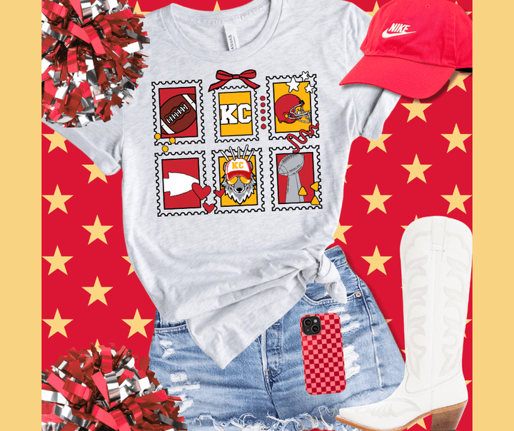 KC Football Postage Stamps - Tees - The Red Rival
